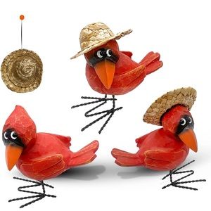 Farmhouse Judgemental Crows/Cardinals set of 3 comes with hats